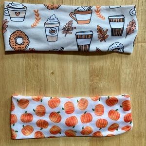 New Set of Two Pumpkin Twist Knot Headbands